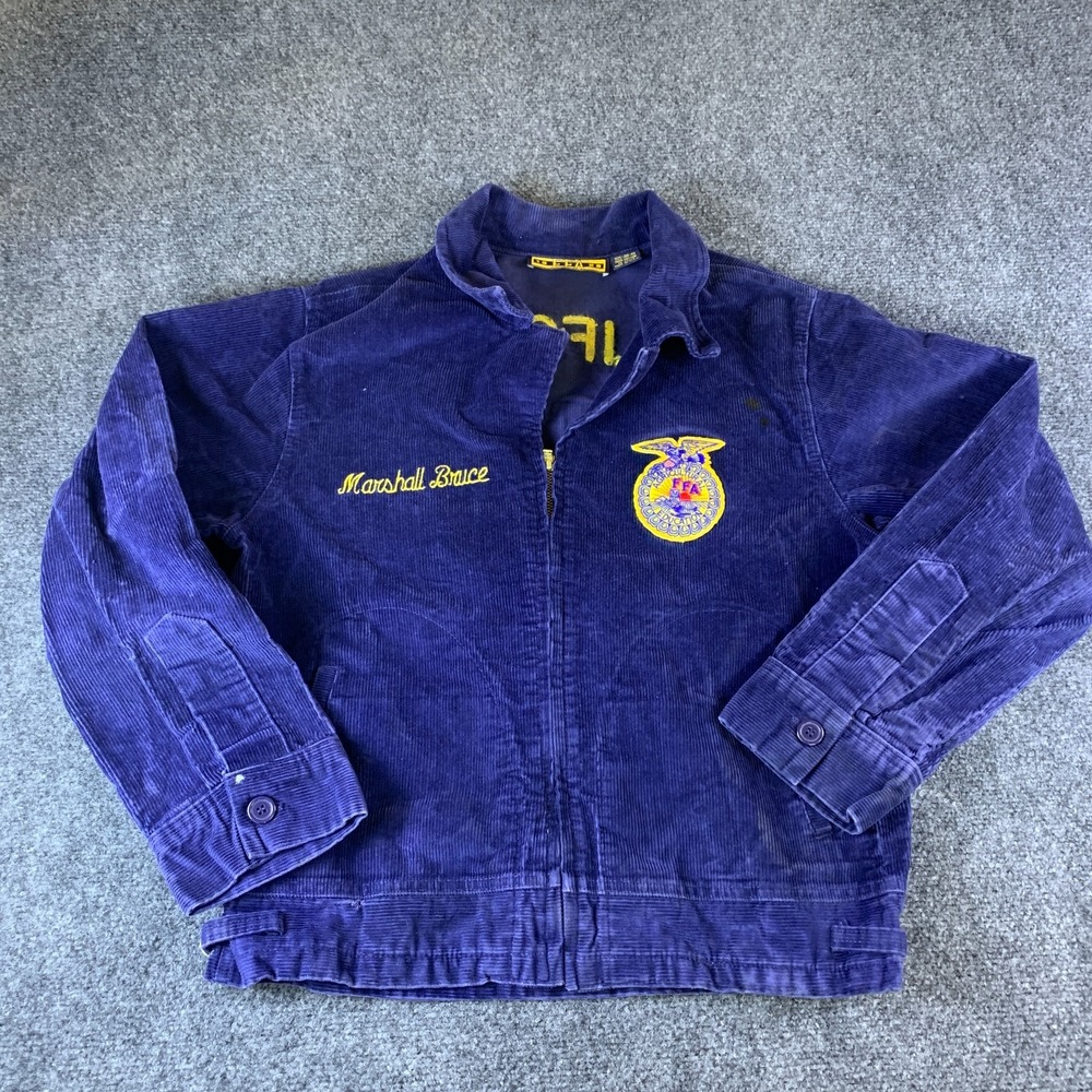 Vintage California FFA Jacket Vacaville Corduroy USA Made Size 40 Chainstitch